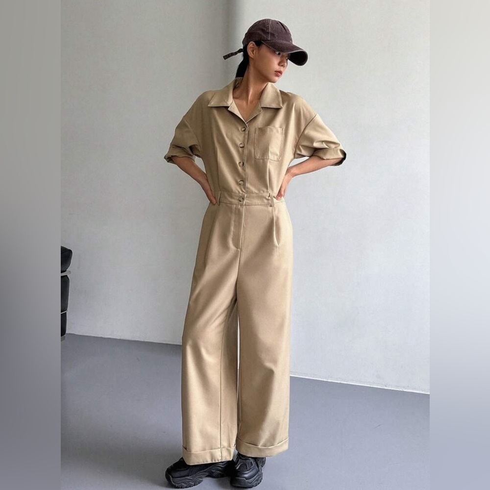 Button Front Jumpsuit